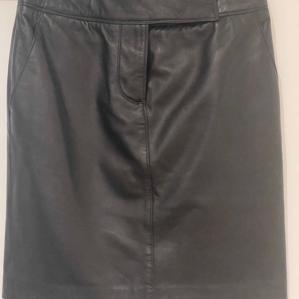 Leather Skirt - Black Anne Klein